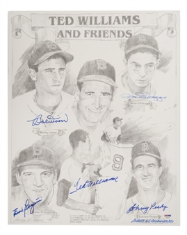 Lot of (10) Ted Williams and Friends Signed Lithos
